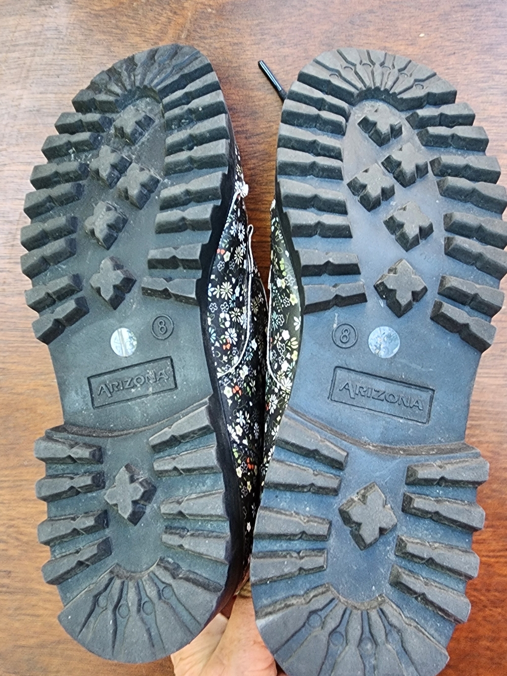 Arizona Jean Co Falcon Black Floral Combat Boots Lug Sole [8] - Picture 9 of 9